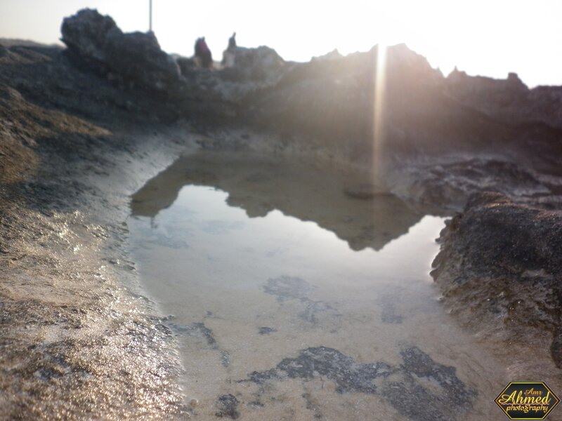 rock pool at sunset
