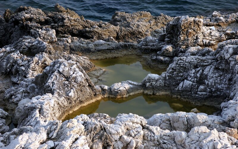 rock pools at the seashore