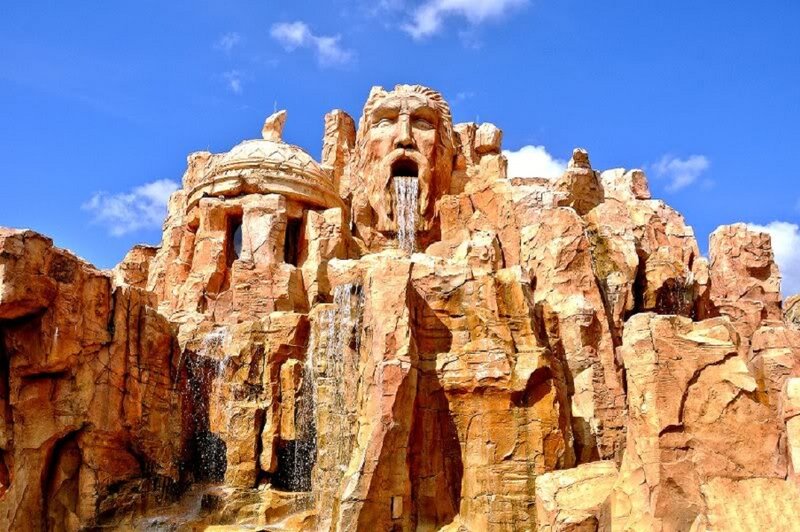 Rock Sculpture with Waterfall