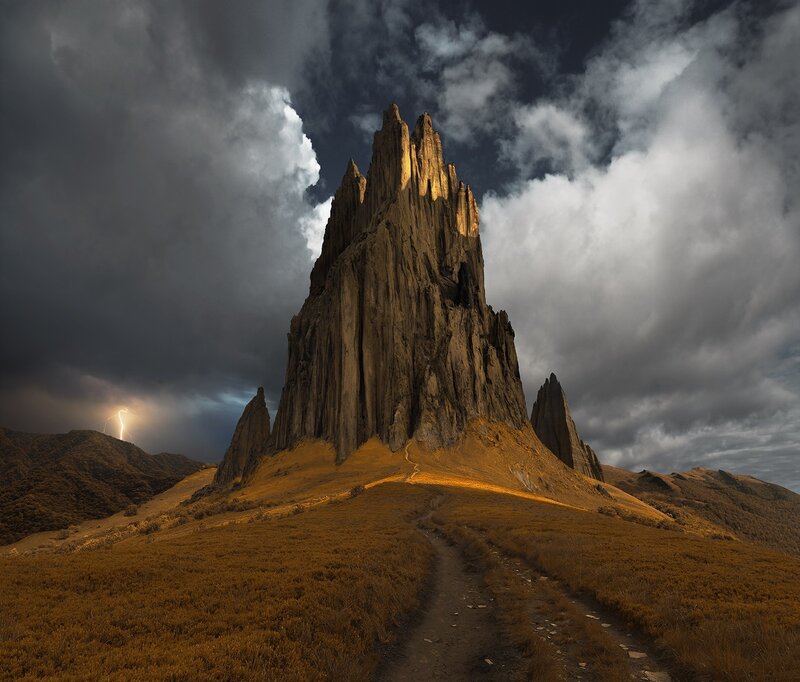 Rock Spire in Desert
