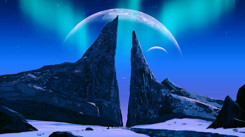 Rock Spires on Alien Planet