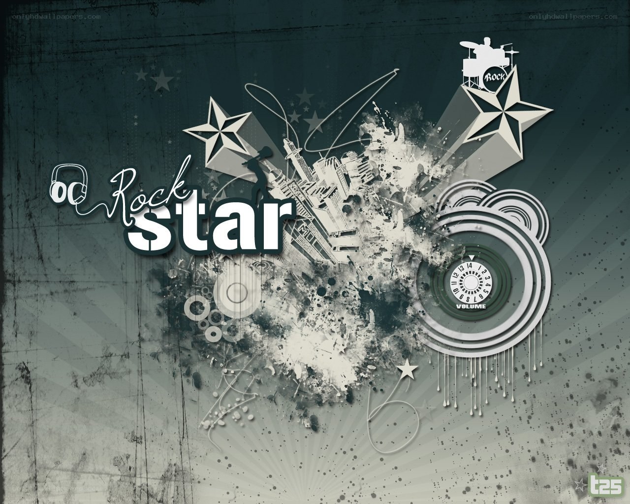 rock star music collage