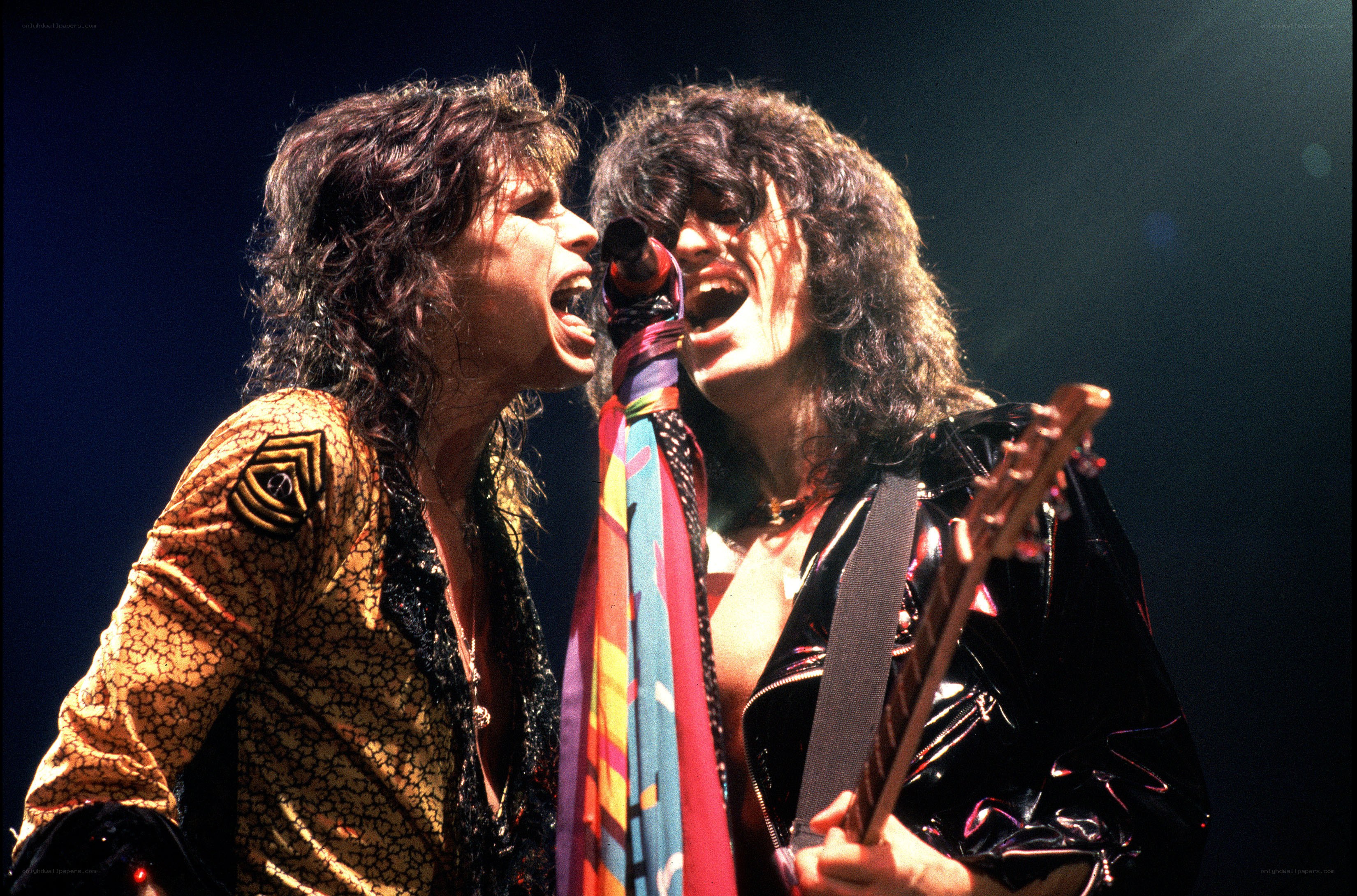 Rock stars performing on stage