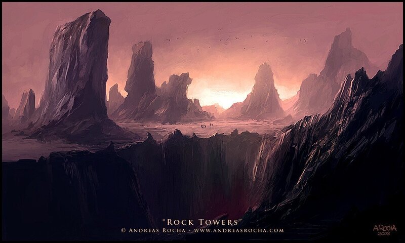 Rock Towers Landscape — Purple