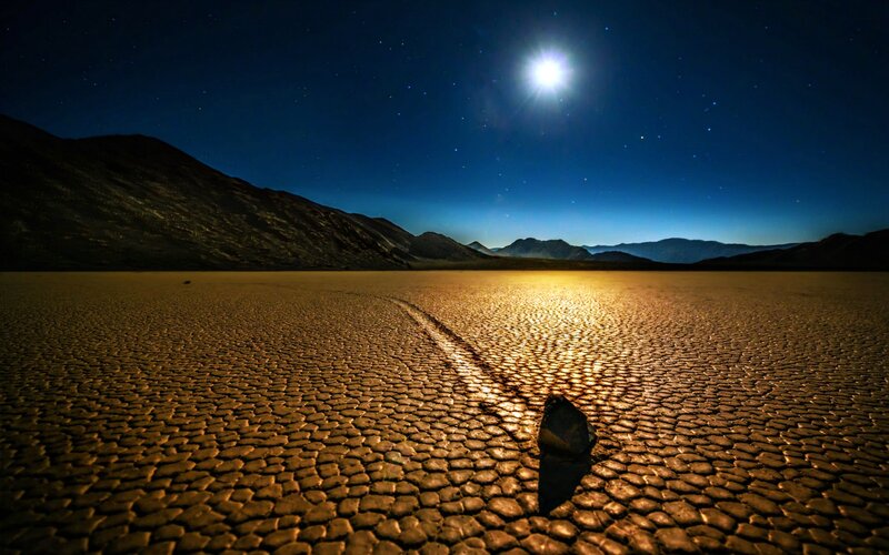 Rock Trail in Desert