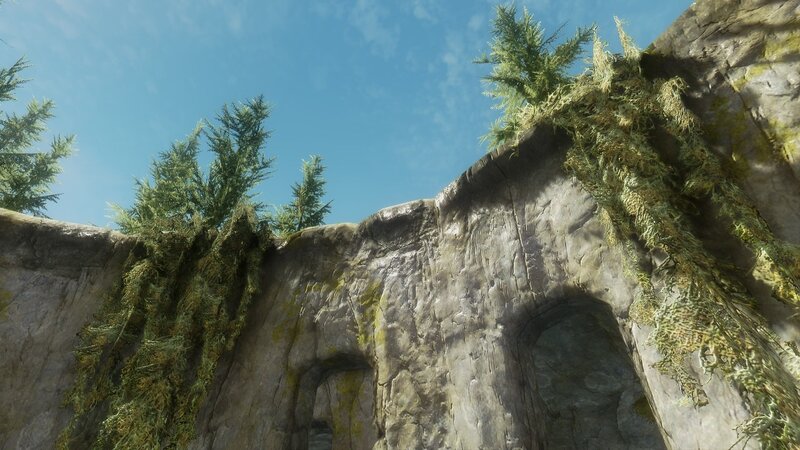 Rock Wall with Trees