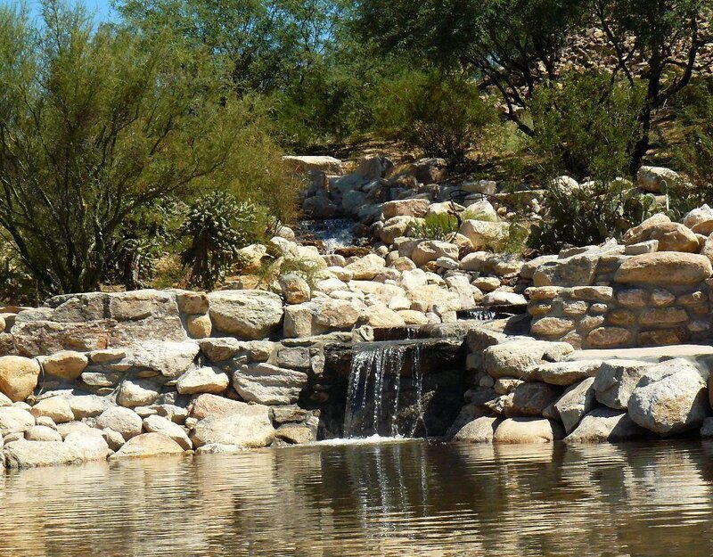 Rock Waterfall in Desert