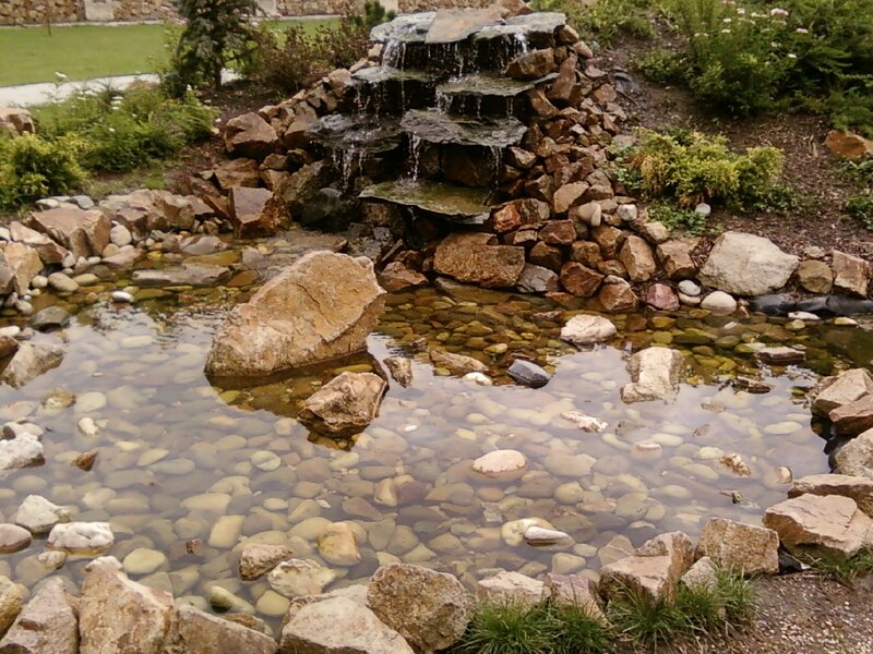 Rock Waterfall Pond — Brown