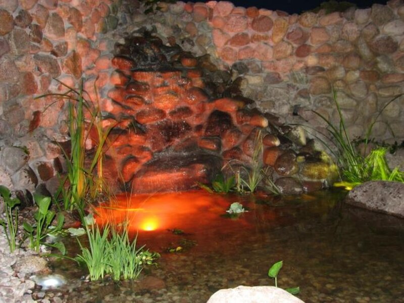 Rock Waterfall Pond — Orange