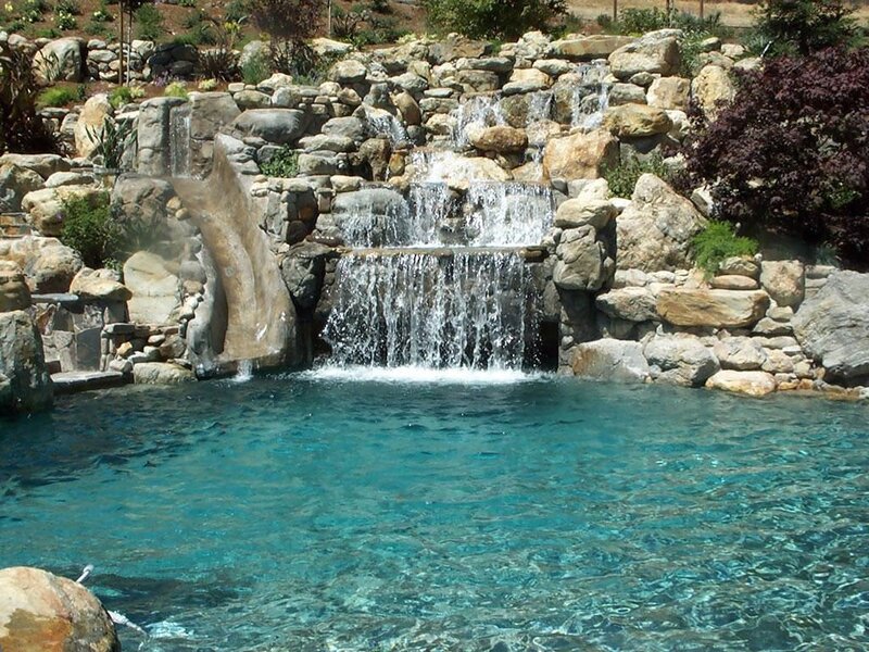 Rock Waterfall Pool — Blue