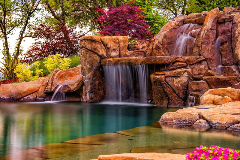 Rock Waterfall Pool — Brown