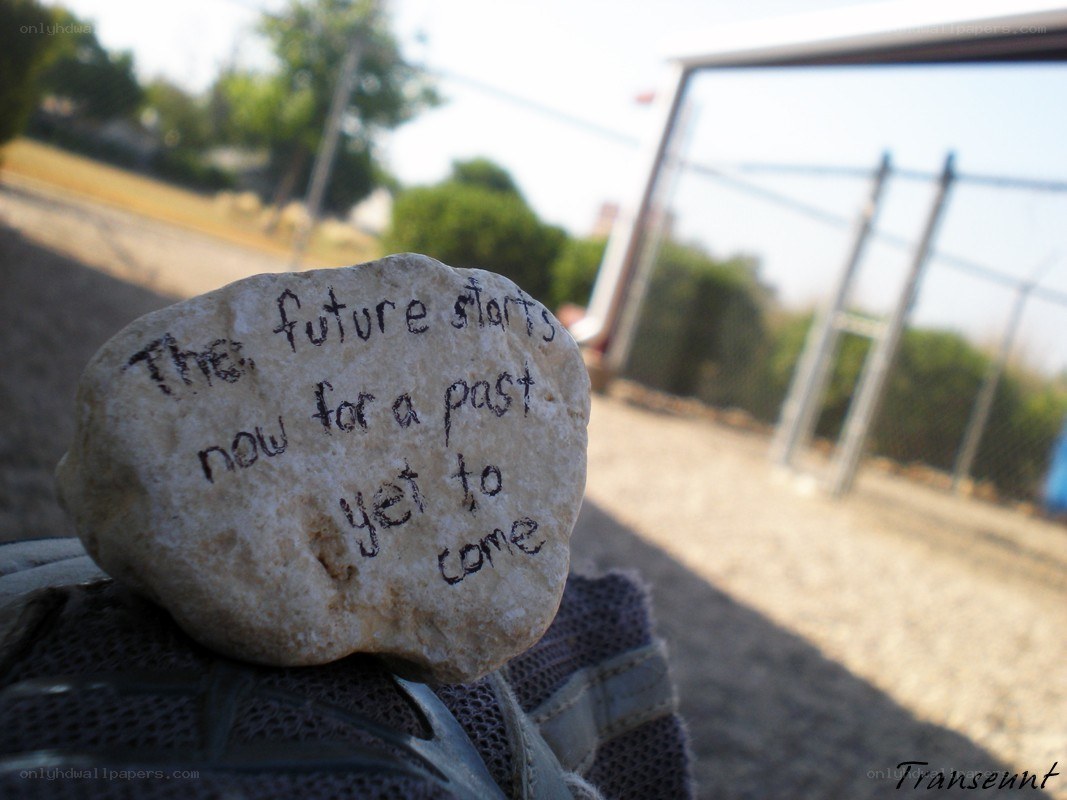 rock with inspirational quote