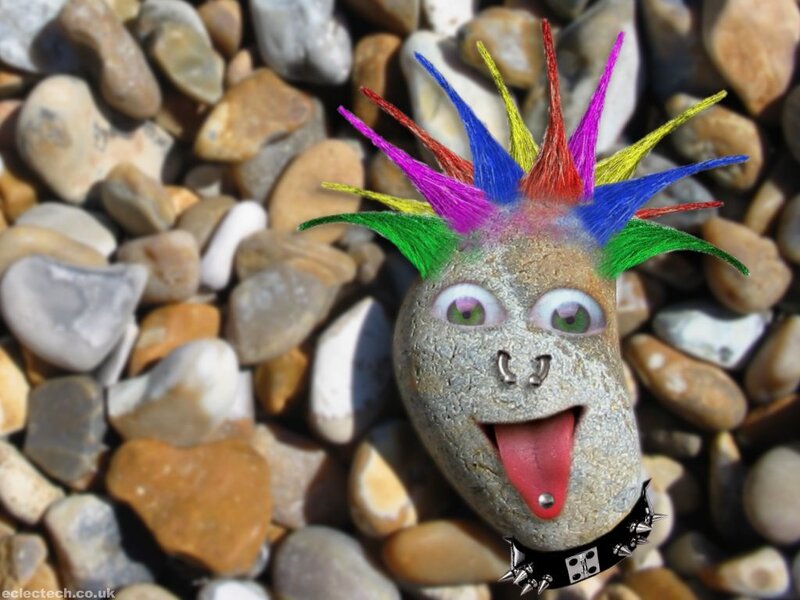 rock with punk hair and face