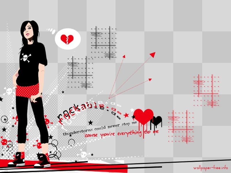 rockabilly girl with heart