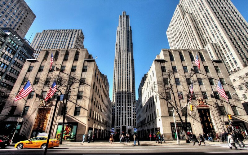 Rockefeller Center — Blue, Dramatic