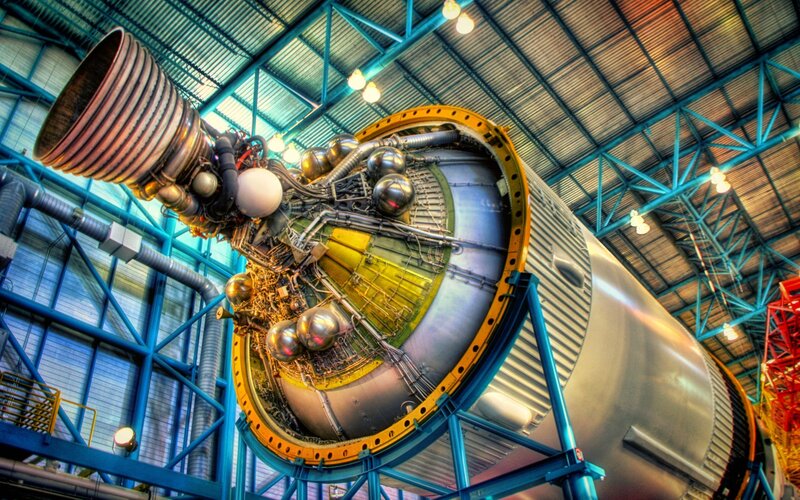 rocket engine on display