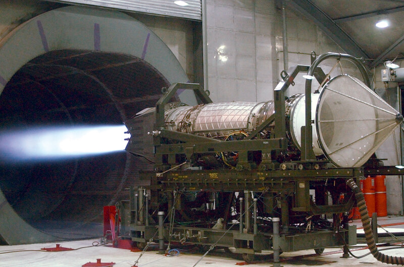 rocket engine test firing