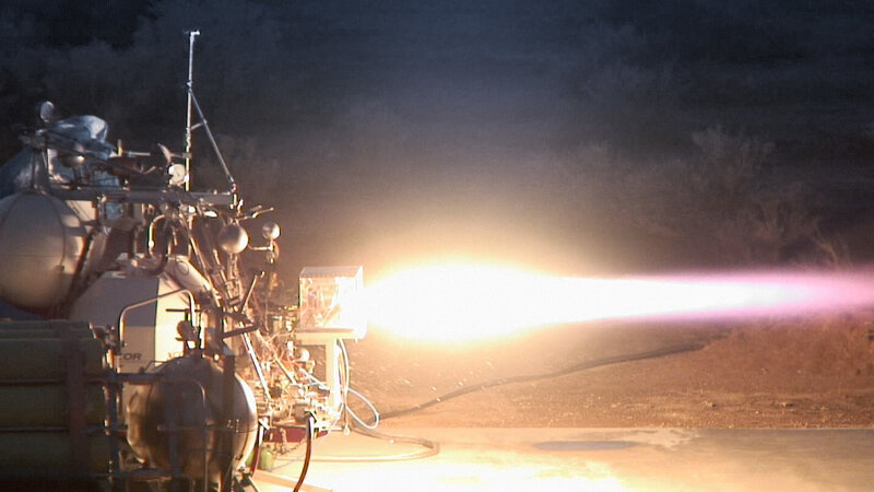 Rocket Engine Test — Orange, Dramatic