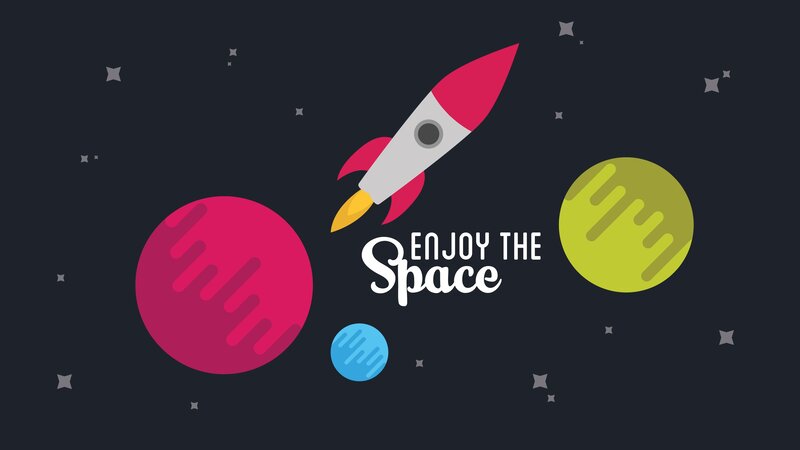 Rocket in Space — Black