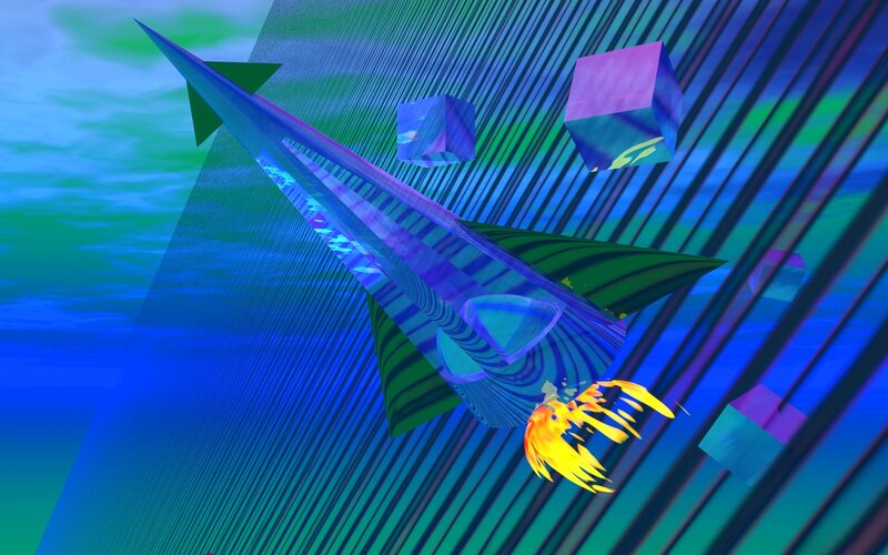 Rocket in Space — Blue