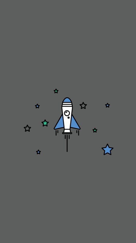 Rocket in Space — Gray