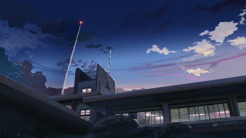 rocket launch at dusk