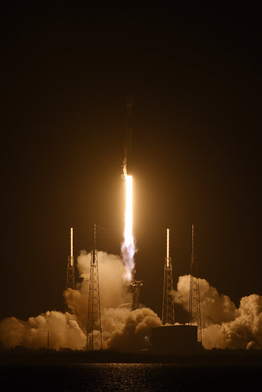 Rocket Launch at Night — Black, Dramatic, Photograph, Launch Pad, Smoke
