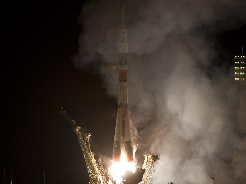 Rocket Launch at Night — Black