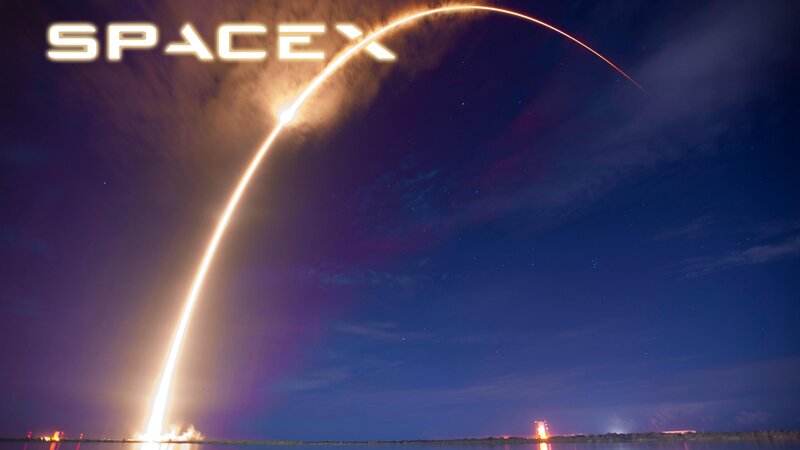 Rocket Launch at Night — Blue