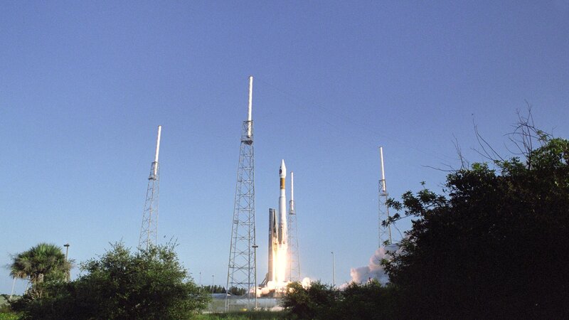 rocket launch at spaceport