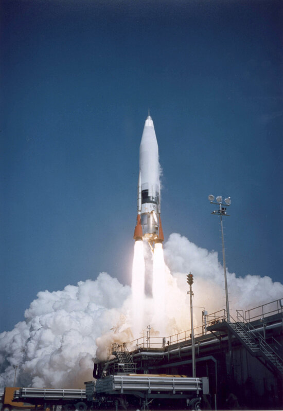 rocket launch at spaceport
