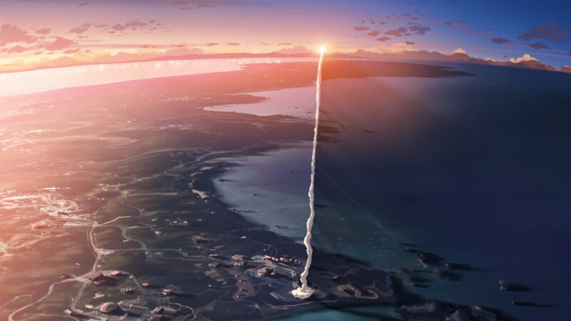 Rocket Launch at Sunset — Orange