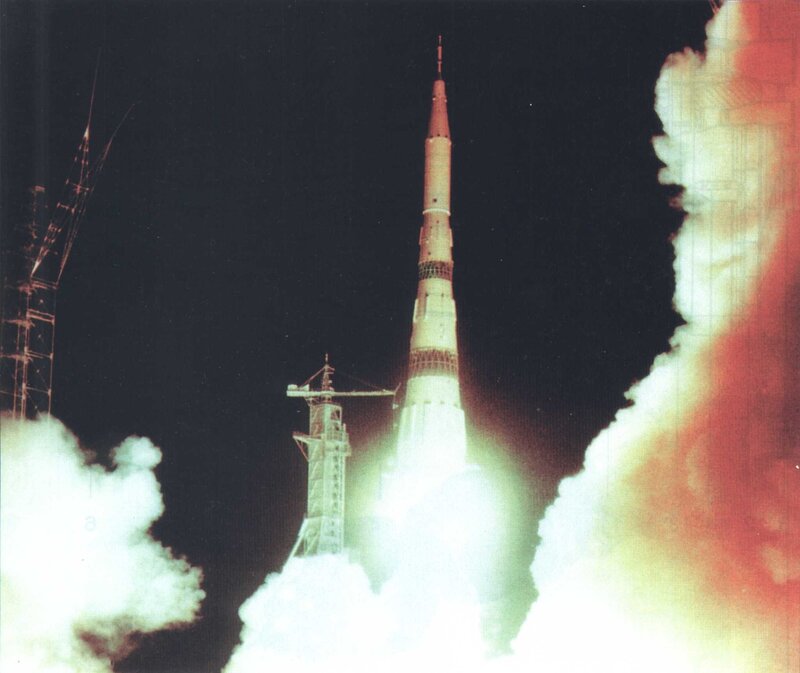 Rocket Launch — Black, Dramatic, Night, Photograph, Launch Tower