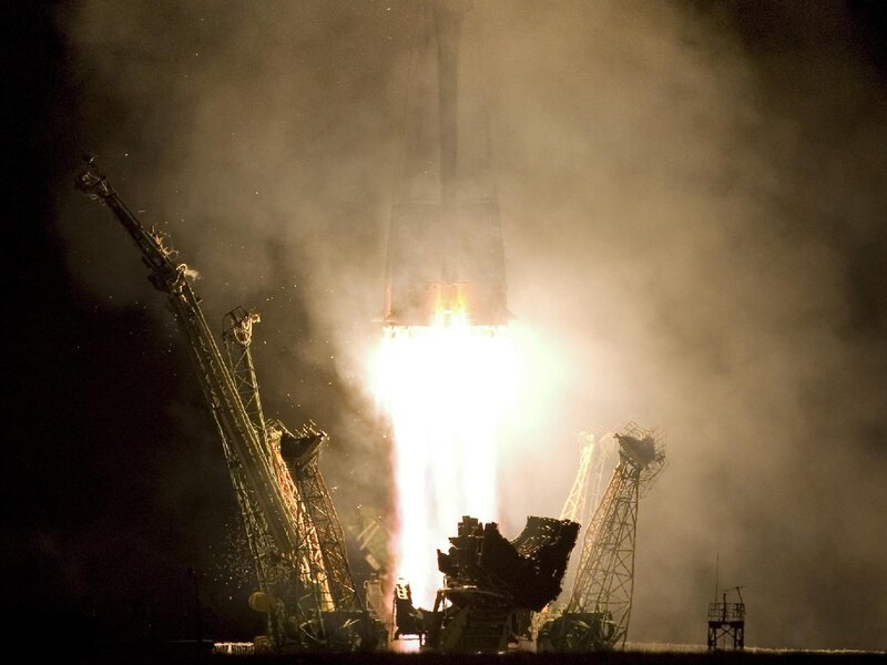 Rocket Launch — Black, Dramatic, Night, Photograph, Smoke, Flame
