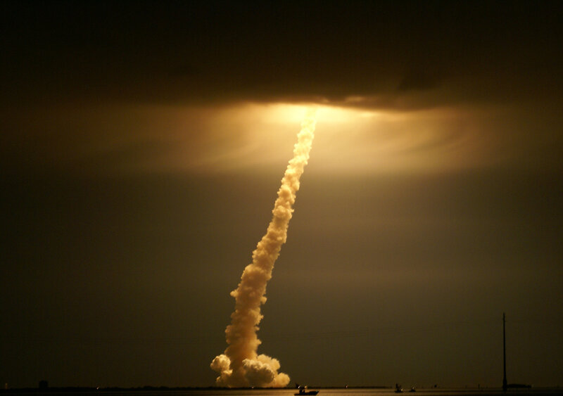 Rocket Launch — Black, Dramatic, Night, Photograph