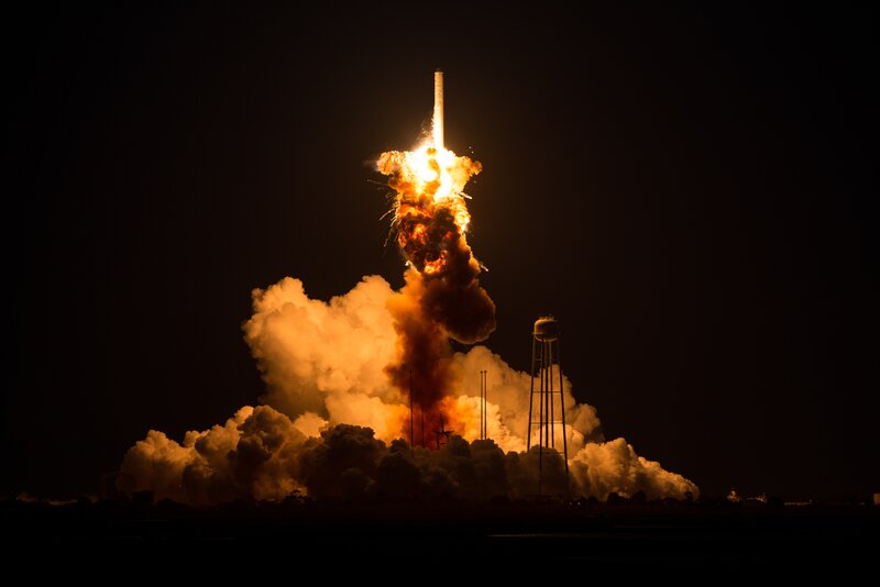 Rocket Launch — Black, Dramatic, Night