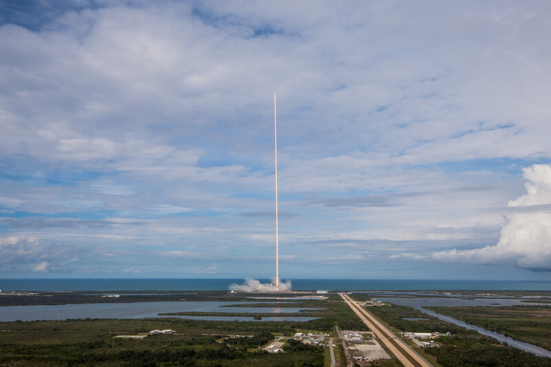 Rocket Launch — Blue, Dramatic, Afternoon, Photograph, Launch Pad, Ocean
