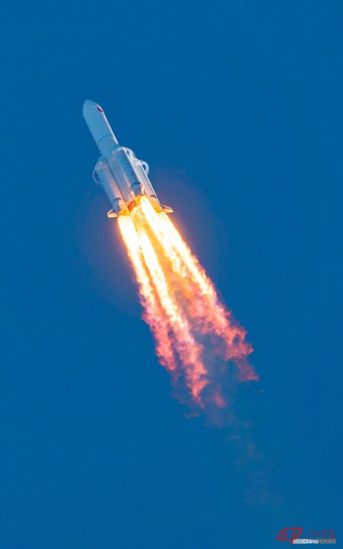 Rocket Launch — Blue, Dramatic, Morning, Photograph, Flame