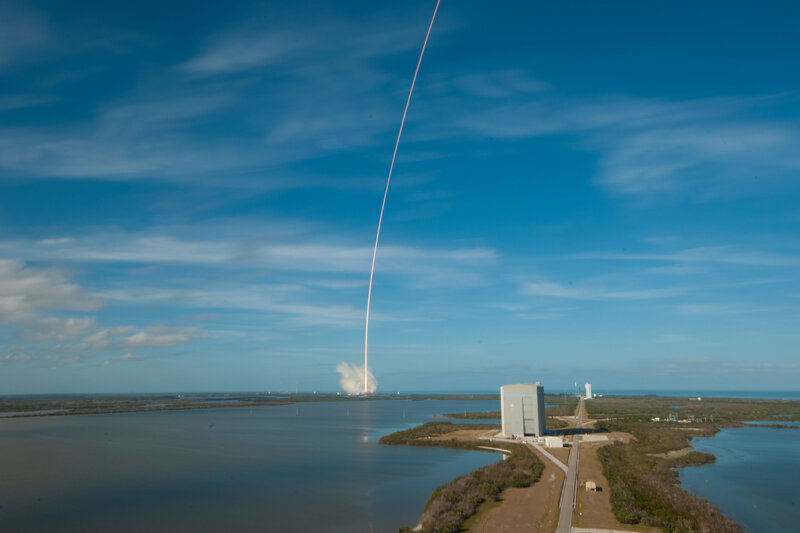 Rocket Launch — Blue, Dramatic, Morning, Photograph, Launch Pad