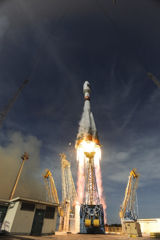 Rocket Launch — Blue, Dramatic, Night, Photograph, Smoke