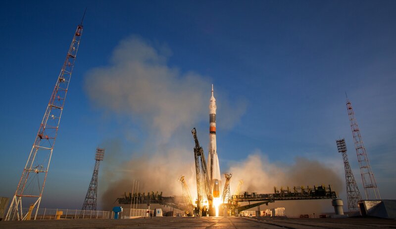 Rocket Launch — Blue, Dramatic, Sunset, Photograph, Smoke