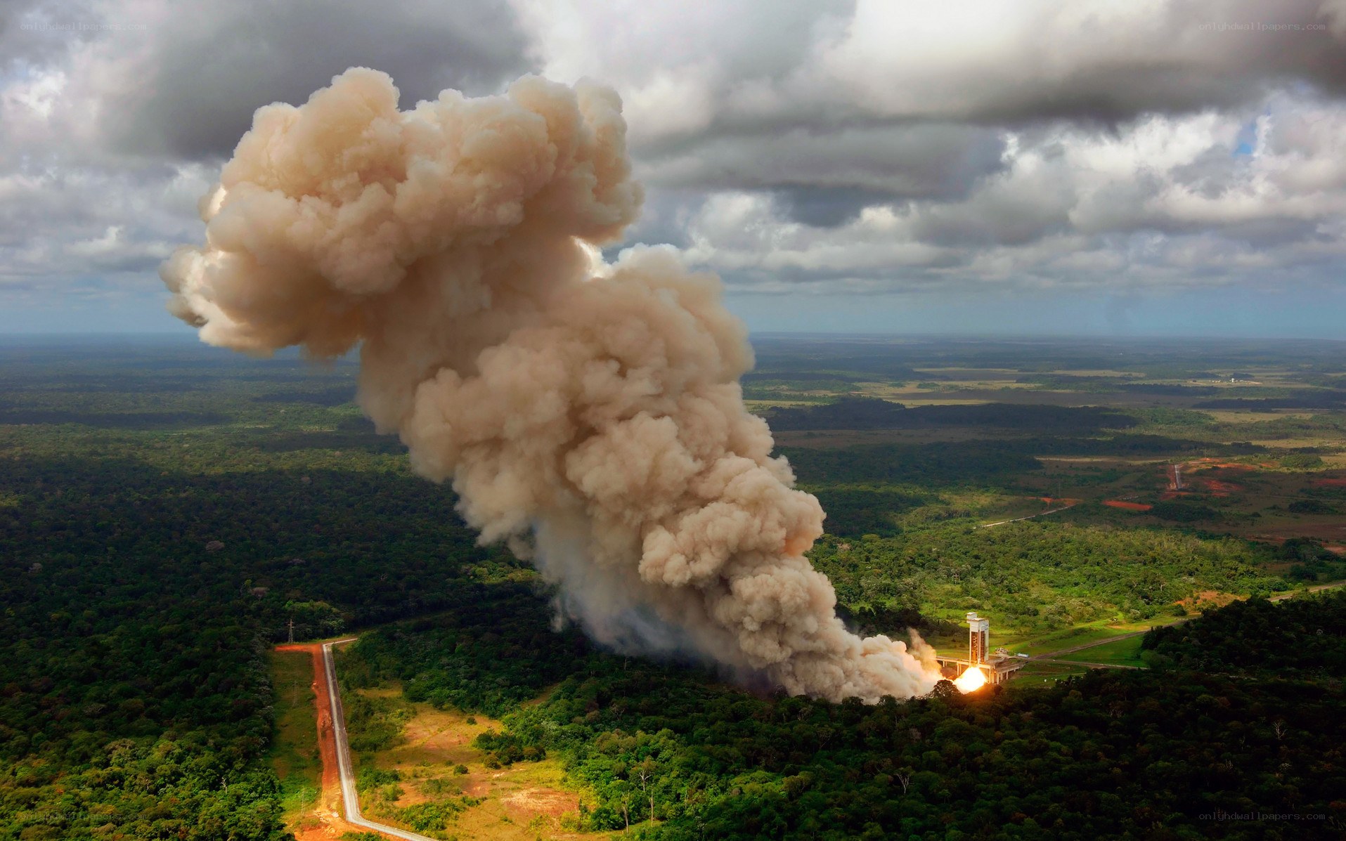 Rocket launch explosion