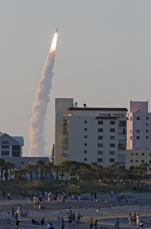 Rocket launch from beach