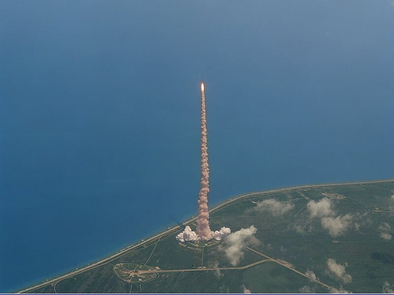 rocket launch from coastal site
