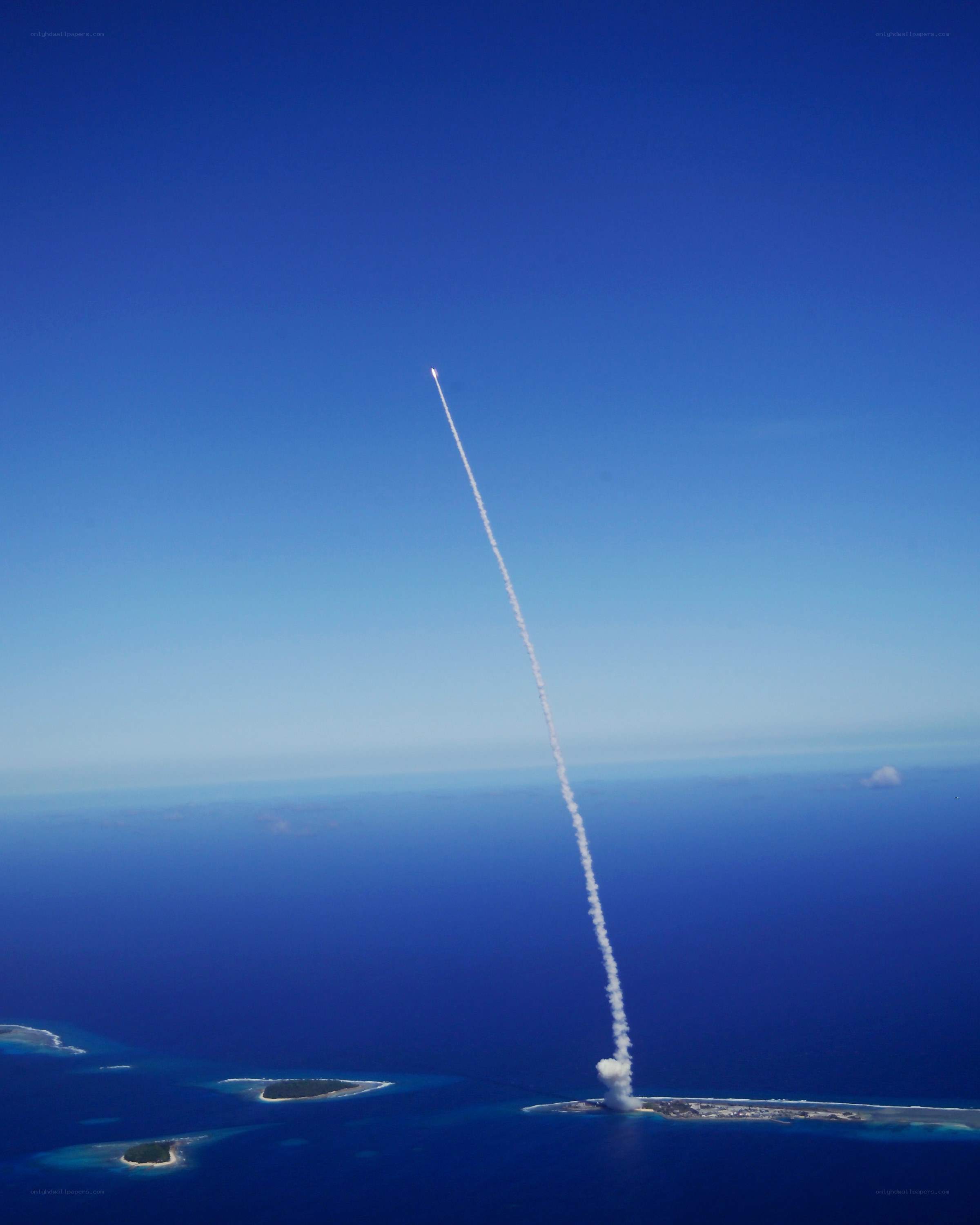 Rocket launch from island