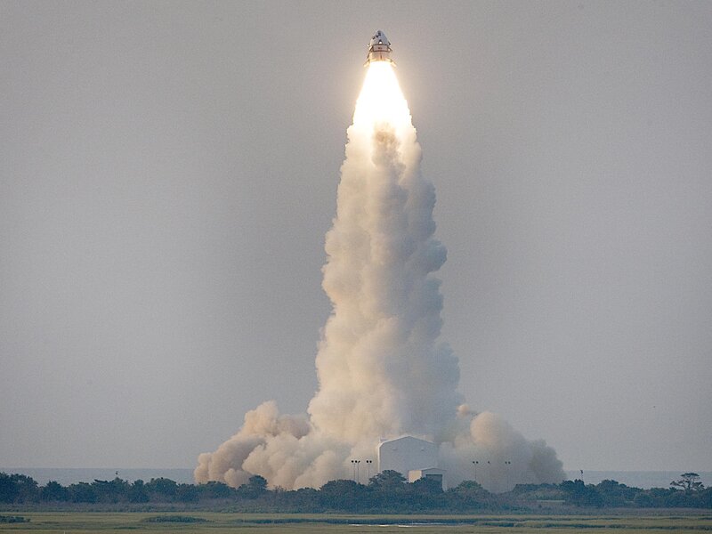 Rocket launch from pad