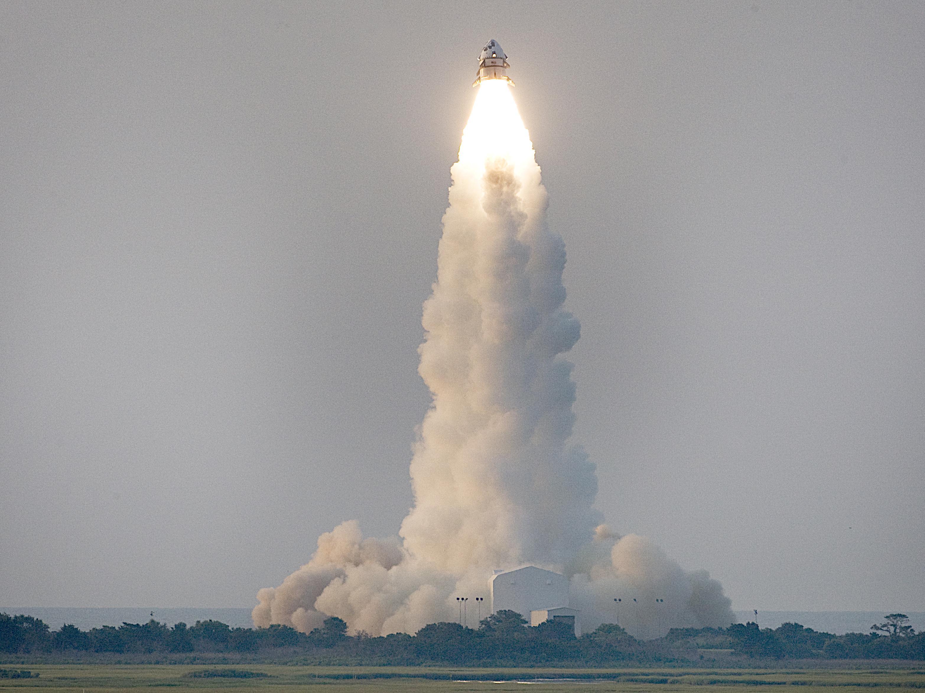 Rocket launch from pad