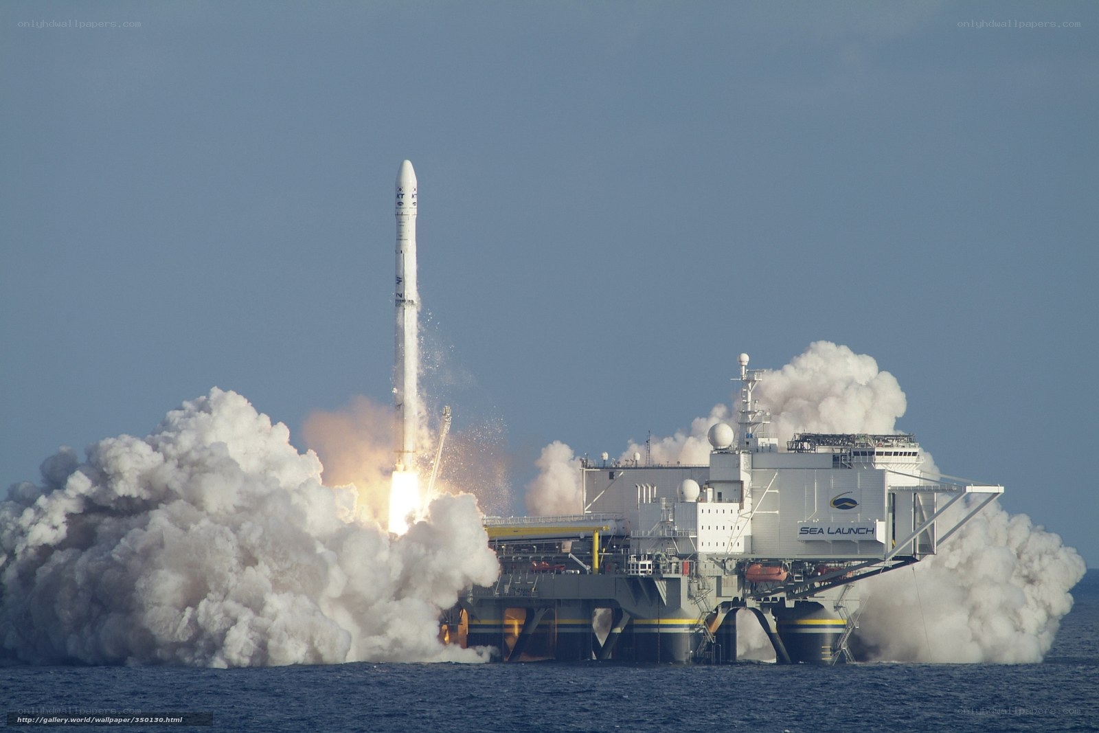 Rocket launch from sea platform
