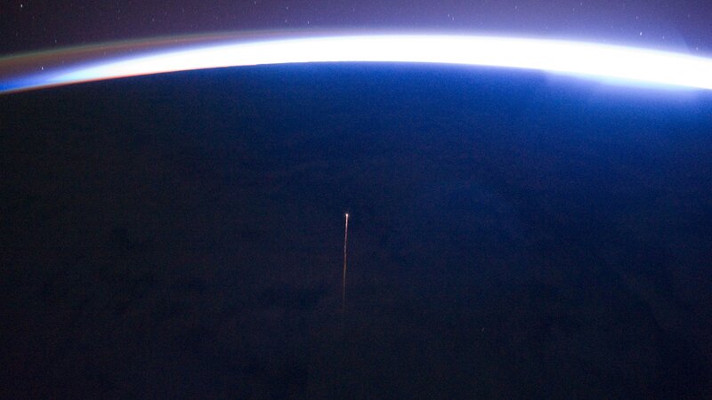 Rocket Launch from Space — Blue, Dramatic