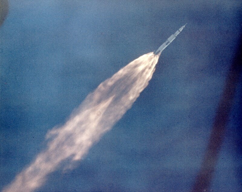 rocket launch in progress